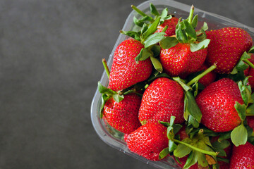 children's favorite fruit is strawberry, a bowl of natural strawberries,
