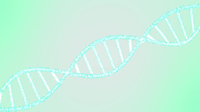Abstract DNA strand animation. DNA molecule biology, Science and Technology concept. rotating DNA molecule on black background. Medical science background.
