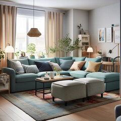 Beautiful living room AI generated
