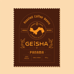 Panama Geisha coffee beans label