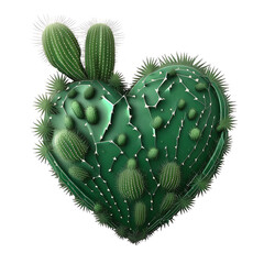 Watercolour green cactus. Sticker Cactus in the shape of a heart. Love is prickly and hurts. Cute design for print, baby clothes, postcard, t-shirt, logo, icon, print, sticker
