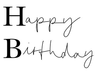 happy birthday handlettering with bold capitals