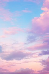 Obraz premium As the sun sets on the horizon, a blanket of peaceful cumulus clouds spreads across the sky, creating an awe-inspiring outdoor afterglow that brings a sense of calm and wonder to the natural beauty o