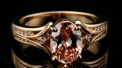 A Morganite and diamond ring, created with AI Generative Technology