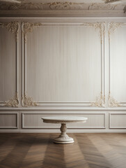 Fototapeta premium Luxury themed empty table background, created with AI Generative Technology