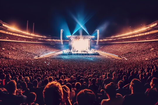 AI generated image of crowd at stadium during concert