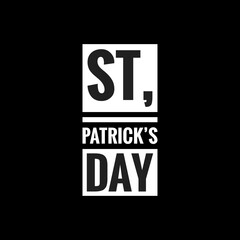 st patricks day simple typography with black background