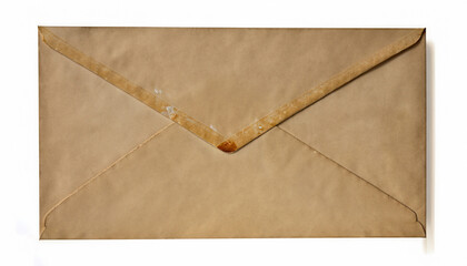 old envelope isolated on white background