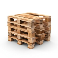 Wooden pallet on white background Generative AI 