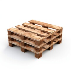 Wooden pallet on white background Generative AI 