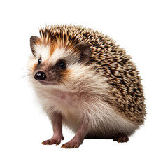 Obraz premium A Curious Hedgehog isolated on transparent png background cutout, generative Ai