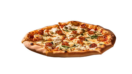 a delicious, recently cooked pizza with cheese and a generous amount of toppings, including pepperoni.