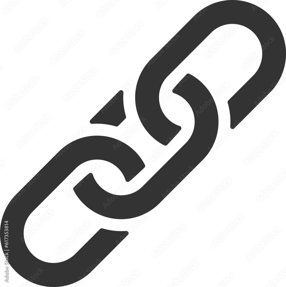 Poster chain link vector icon. chainlet element flat design. concept connection symbol isolated on white ba