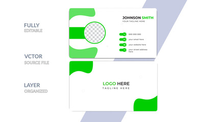 Modern simple green business card template
