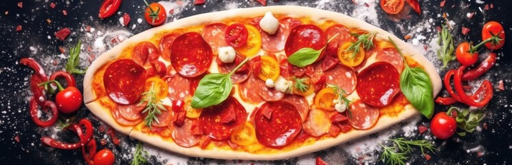 Traditional italian pizza. Delicious taste pepperoni pizza. Generative AI