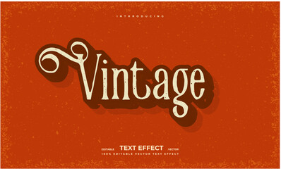 vintage retro grunge texture lettering style editable vector text effect alphabet font typography