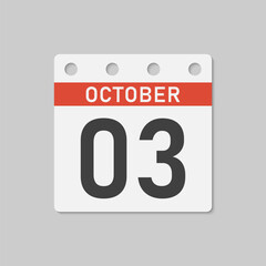 Icon page calendar day - 3 October