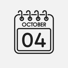 Icon page calendar day - 4 October