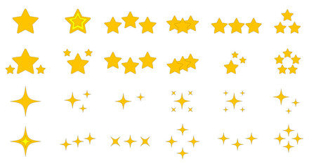 Set Of Vector Stars And Sparkles