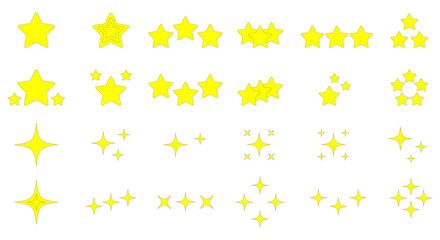 Set Of Vector Stars And Sparkles