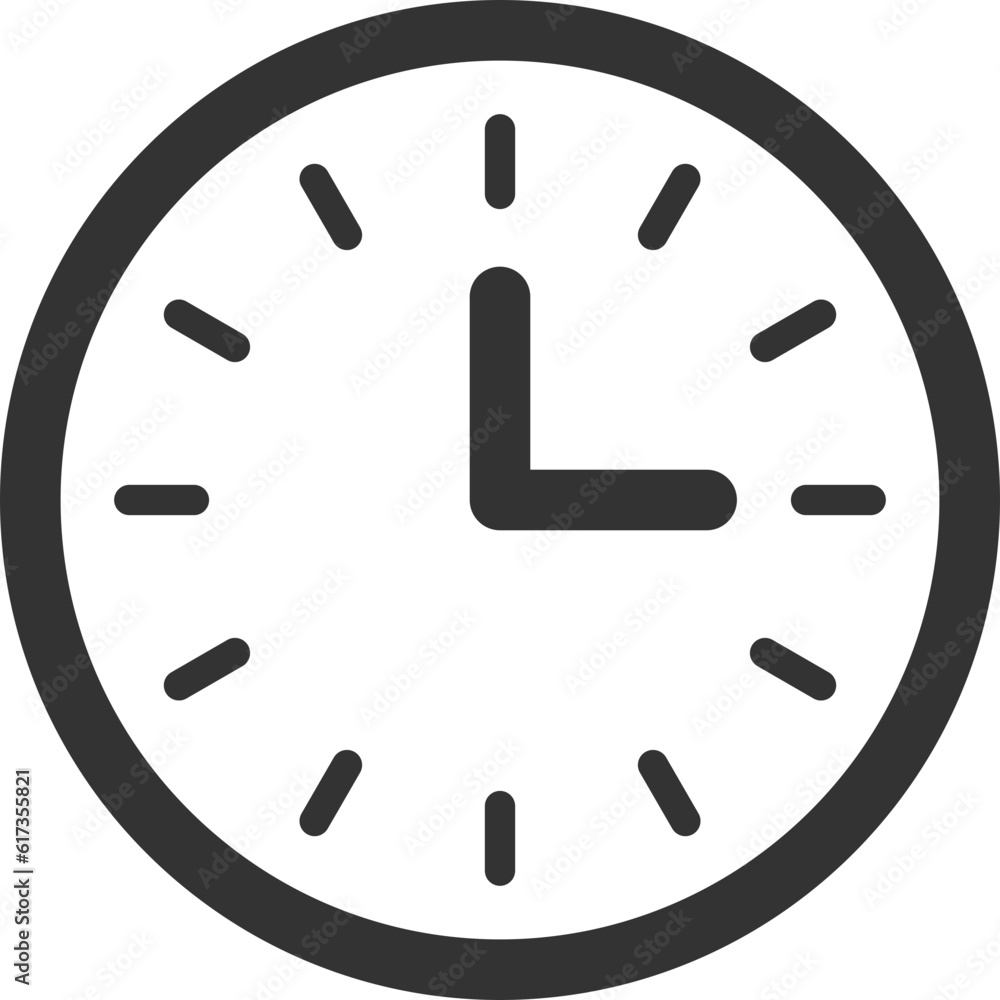 Poster clock icon vector. flat design element watch isolated on white background.