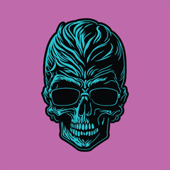 skull head graphic vector illustration