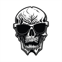skull head graphic vector illustration