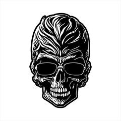 skull head graphic vector illustration