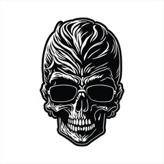 skull head graphic vector illustration
