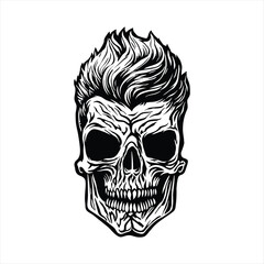 skull head graphic vector illustration