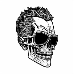 skull head graphic vector illustration