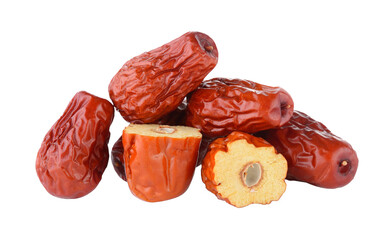 Dried red date or Chinese jujube on transparent png