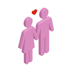 Couple in love isometric icon