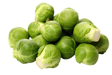 Brussels sprouts. Transparent background. generative AI