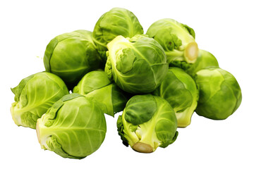 Brussels sprouts. Transparent background. generative AI