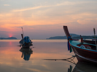 long-tail boat at Poda beach in Thailand