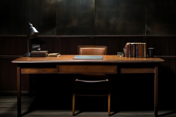 Unoccupied Workspace Photograph of an Empty Desk or Workstation. AI