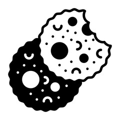 Homemade Choc Chip cookies concept, Crispy Chocolate flavored Biscuits vector icon design, Bakery and Baked Goods symbol, Culinary and Kitchen  sign, Recipe development stock illustration