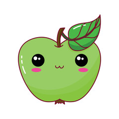 Vector drawing of a green apple