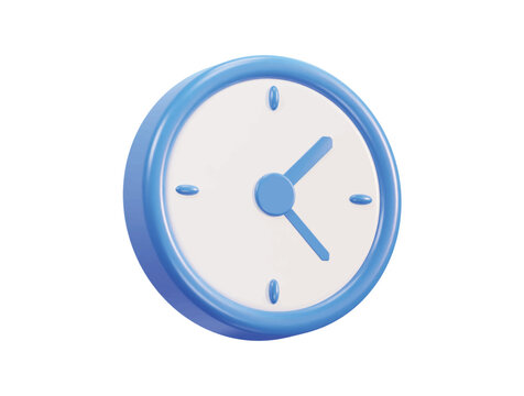 Vector wall round clock 3d icon timekeeping social media countdown time management icon