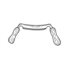 Drawknife outline hand drawn doodle icon. Vector illustration