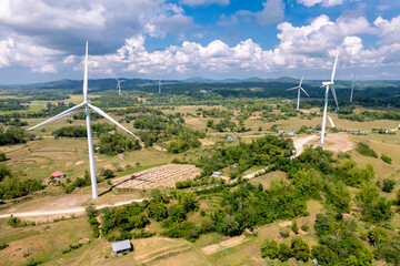 View of San Lorenzo Wind Farm in the island province of Guimaras, Philippines. WInd renewable...