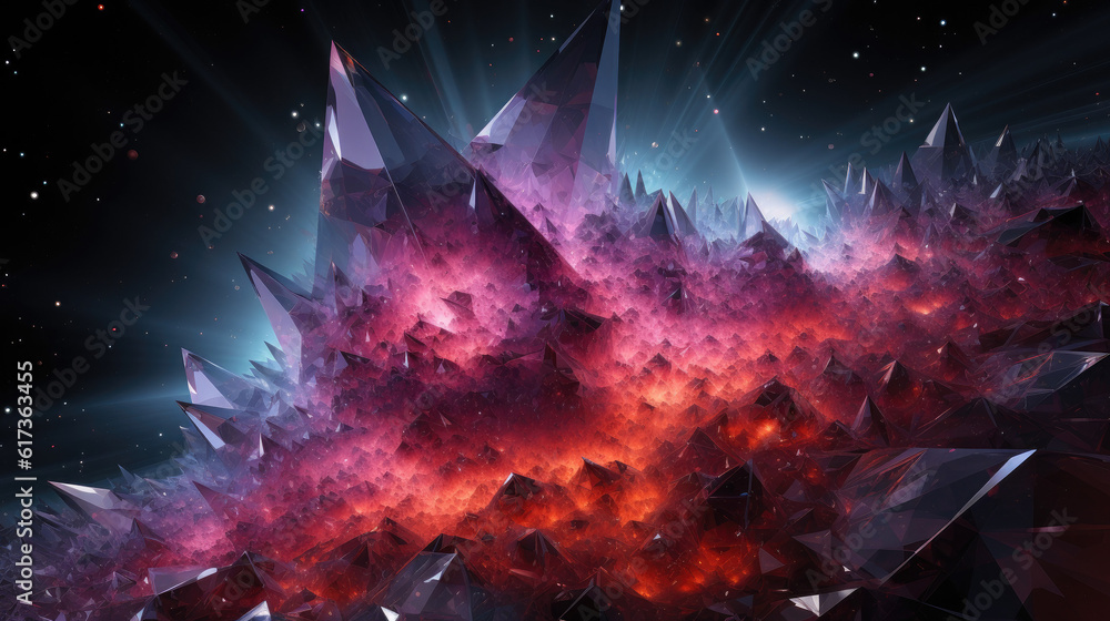 Wall mural crystal shards cosmic universe - by generative ai