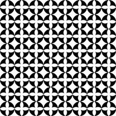 Geometric pattern, black and white circles tile. Vector illustration.