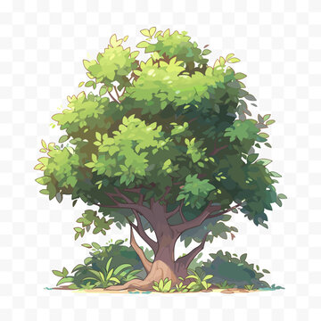 Green tree isolated. Cartoon tree vector illustration
