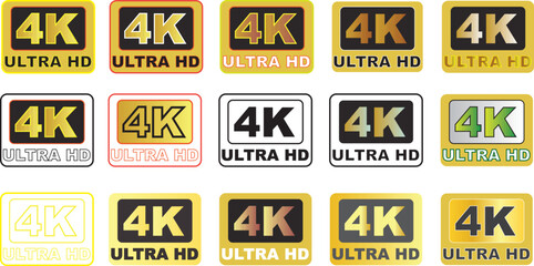 4K Ultra HD symbol, High definition 4K resolution mark- UHD - 2160p