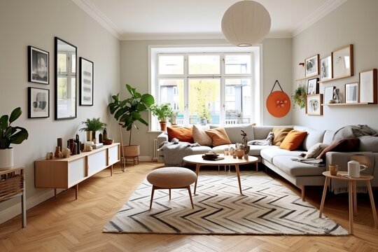 Warm and Inviting Cozy Scandinavian Living Space AI