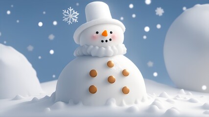 Fototapeta premium cute snowman in the winter