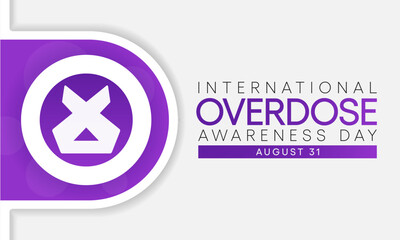 Overdose awareness day is observed every year on August 31, This event is a powerful way to join together to remember those who lost their lives to overdose. Vector illustration