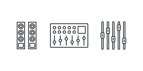 Simple Outline Set of Music icons. 